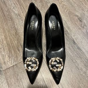 Gucci Crystal GG Black Pumps